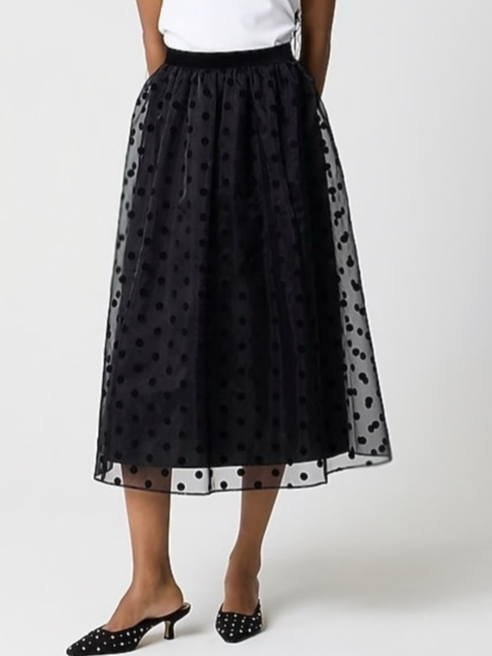 J. Crew Factory Polka Dot Tulle Skirt Large NWT